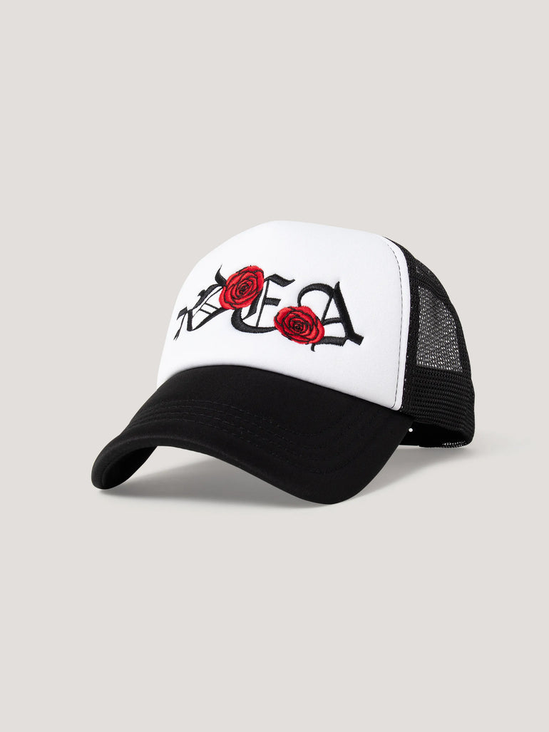 ROSEDIA TRUCKER CAP (Black) – IDEASWAM ROSEDIA TRUCKER CAP (Black) – IDEASWAM