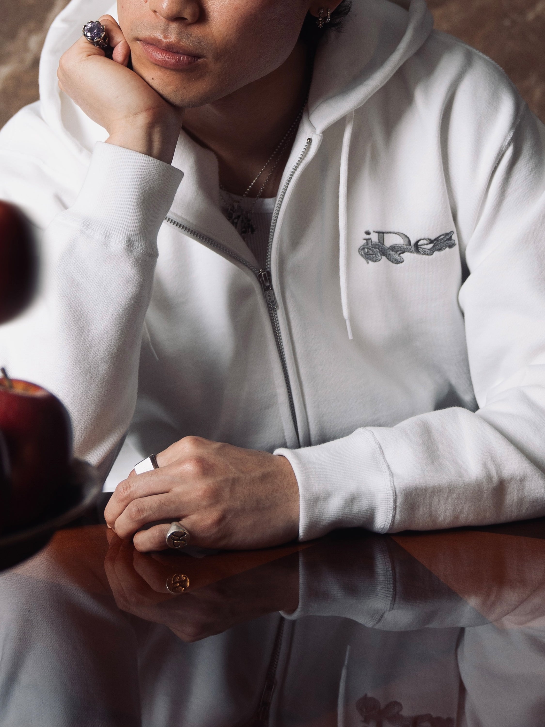 OUROBOROS ZIP HOODIE (White)